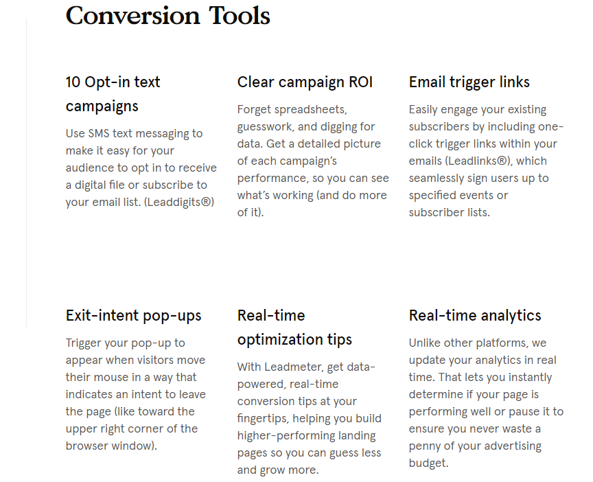 leadpages conversion tools