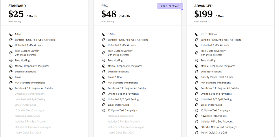 leadpages pricing
