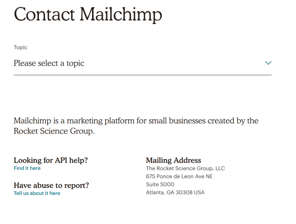 mailchimp customer support