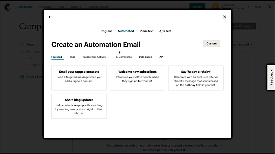 mailchimp email automation