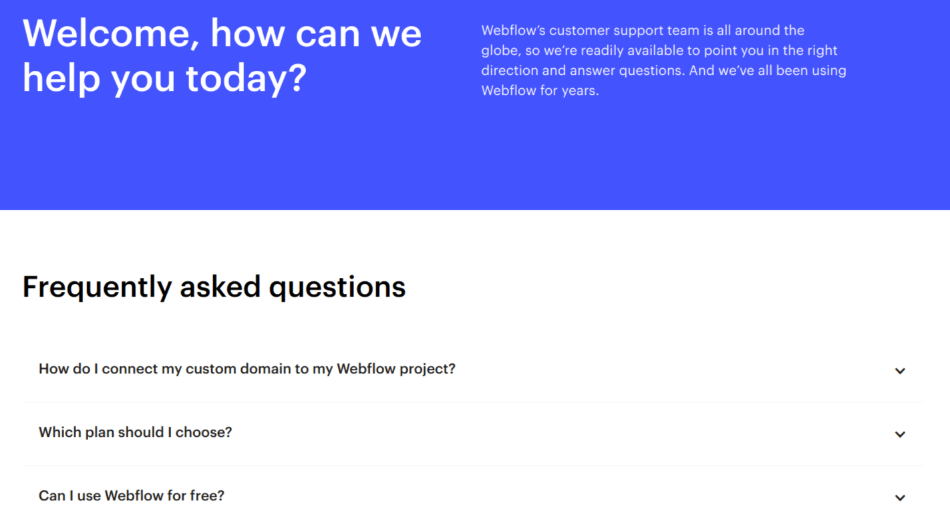 webflow customer support